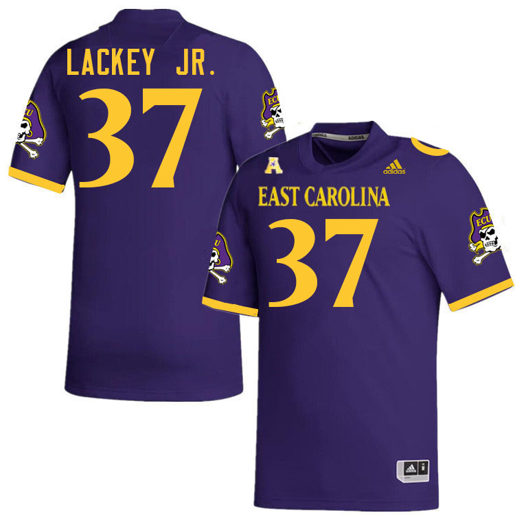 #37 Bernard Lackey Jr. East Carolina Pirates College Football Jersey Stitched-Purple